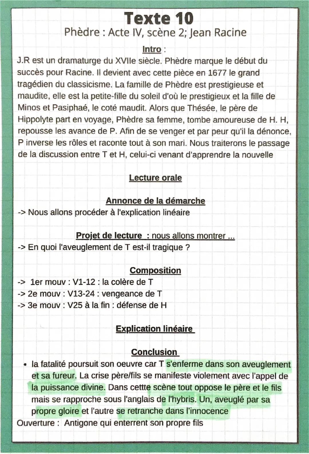 Phèdre - Acte 4 Scène 2 : Texte, Résumé, et Analyse