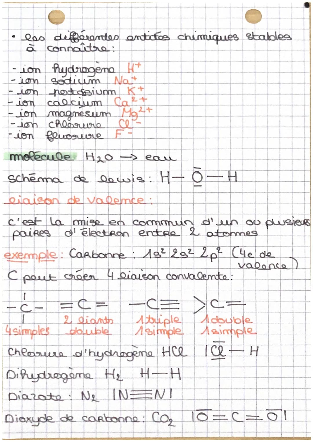 2
physique
-chimie
entités chimiques stables
gaz nobles
Configuration electronique à valence saturée
•à 2 électrons comme l'helium He
•à 8 e