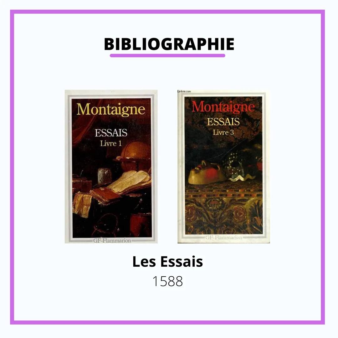 FRANCAIS

MICHEL
DE MONTAIGNE MONTAIGNE

1533-1592

Philosophe, humaniste et
moraliste de la Renaissance

Il participe au développement du m