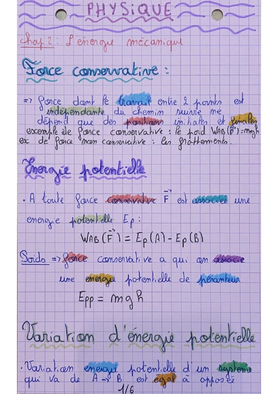 L’énergie mécanique 