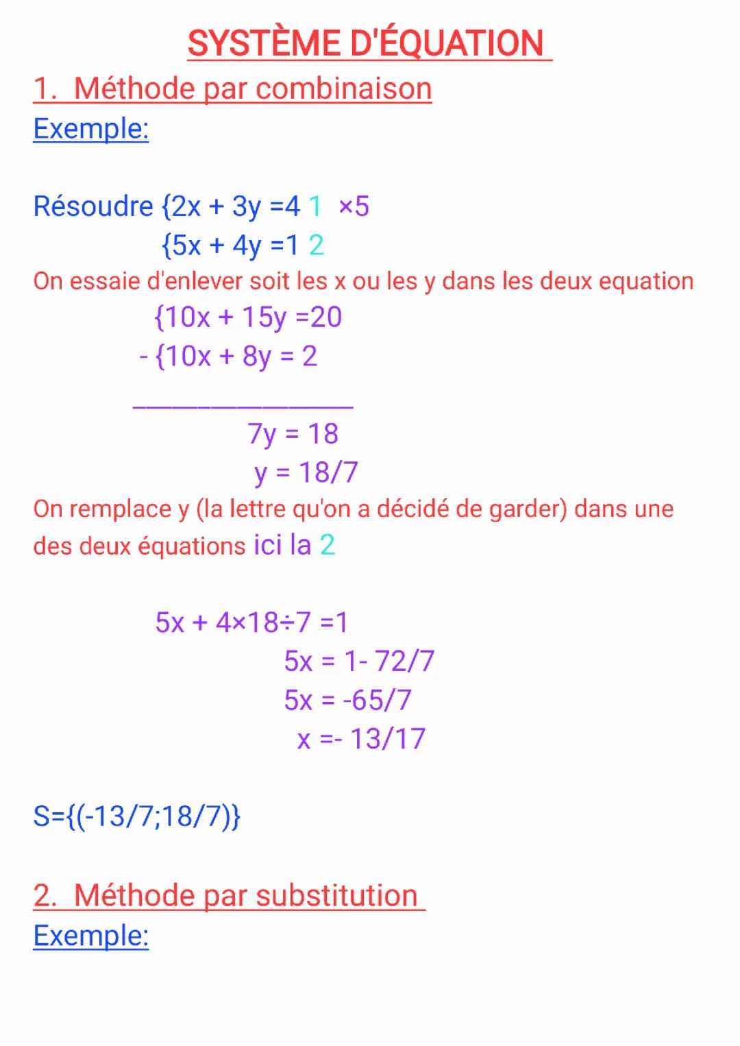 Système d'équation 