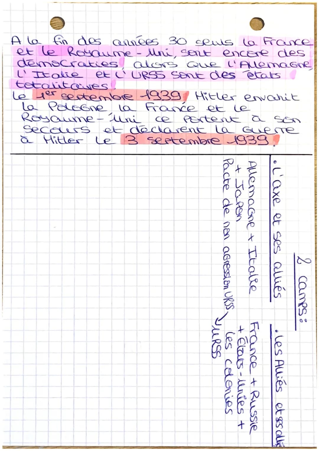 •La 2ème GM
1/4
11 septembre 1939: (Allemagne nazie
envahit la Pologne.
3 septembre 1939 le Royaume-Uni et
la France déclarent a
Guerre à l'