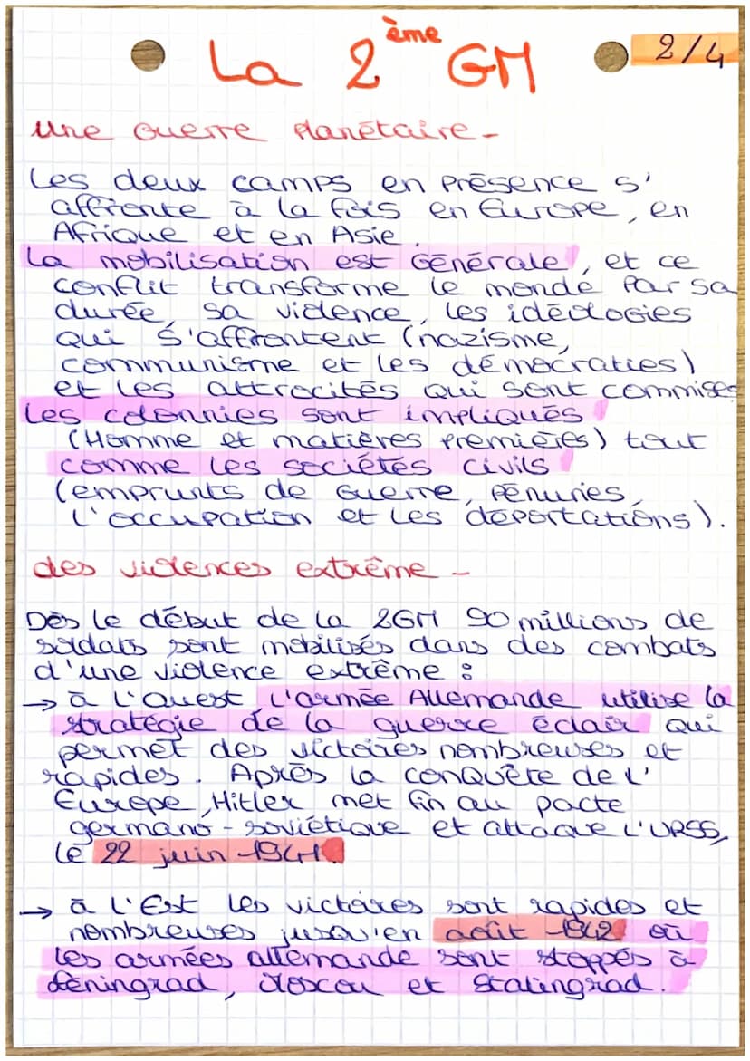 •La 2ème GM
1/4
11 septembre 1939: (Allemagne nazie
envahit la Pologne.
3 septembre 1939 le Royaume-Uni et
la France déclarent a
Guerre à l'