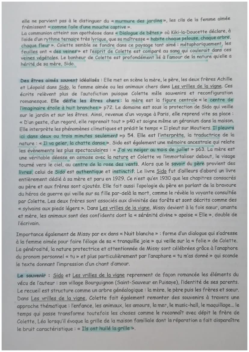 Célébration du monde : éléments
Des formes et genres littéraires divers :
.
Autobiographie: l'autobiographie fonde Sido et est très présente