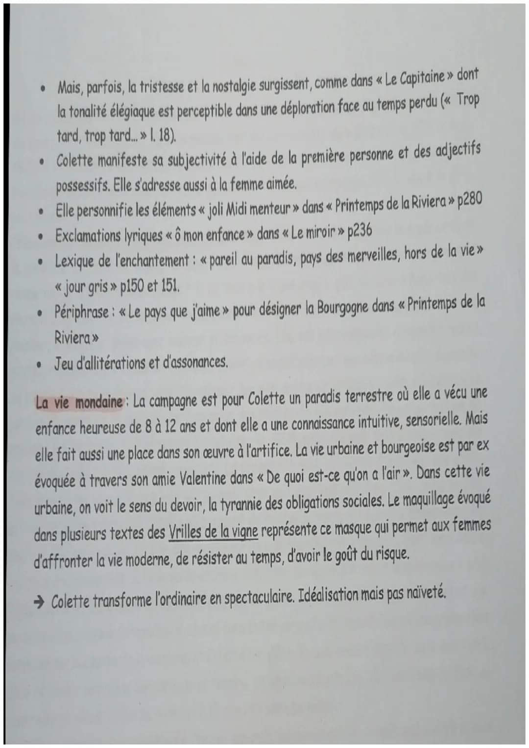Célébration du monde : éléments
Des formes et genres littéraires divers :
.
Autobiographie: l'autobiographie fonde Sido et est très présente