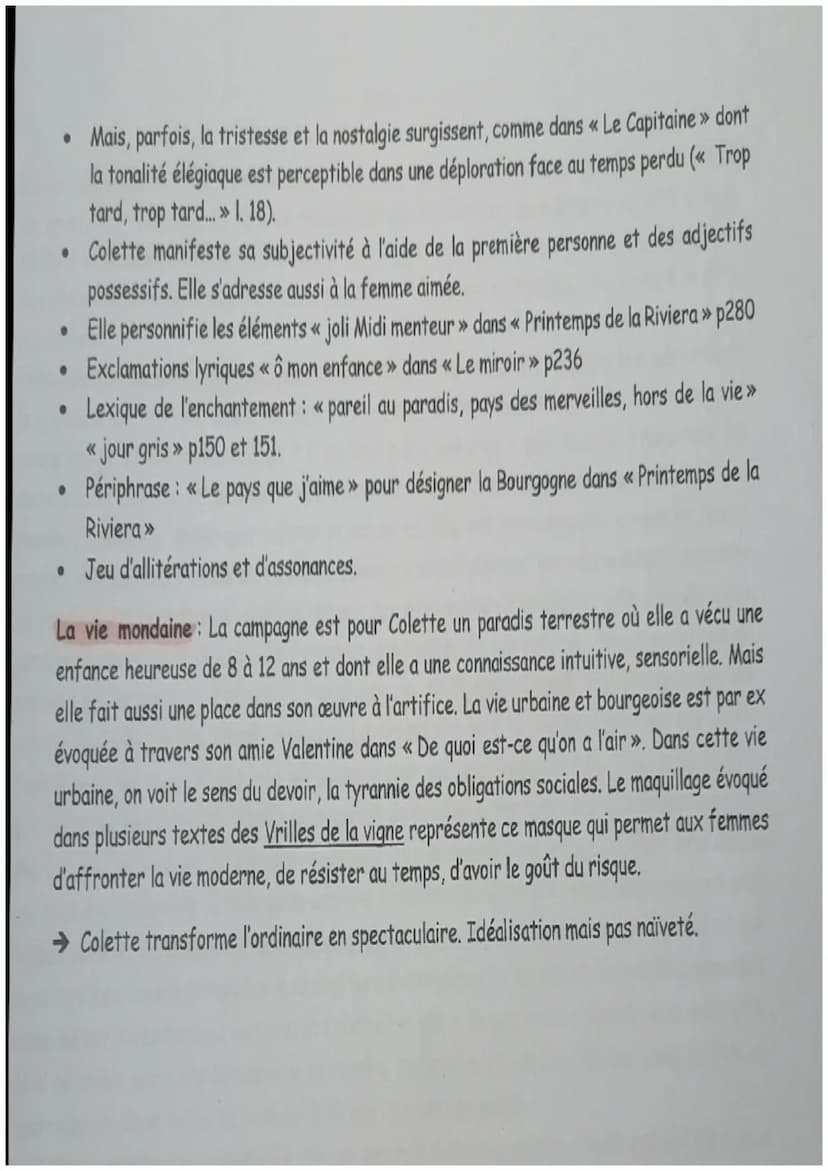 Célébration du monde : éléments
Des formes et genres littéraires divers :
.
Autobiographie: l'autobiographie fonde Sido et est très présente