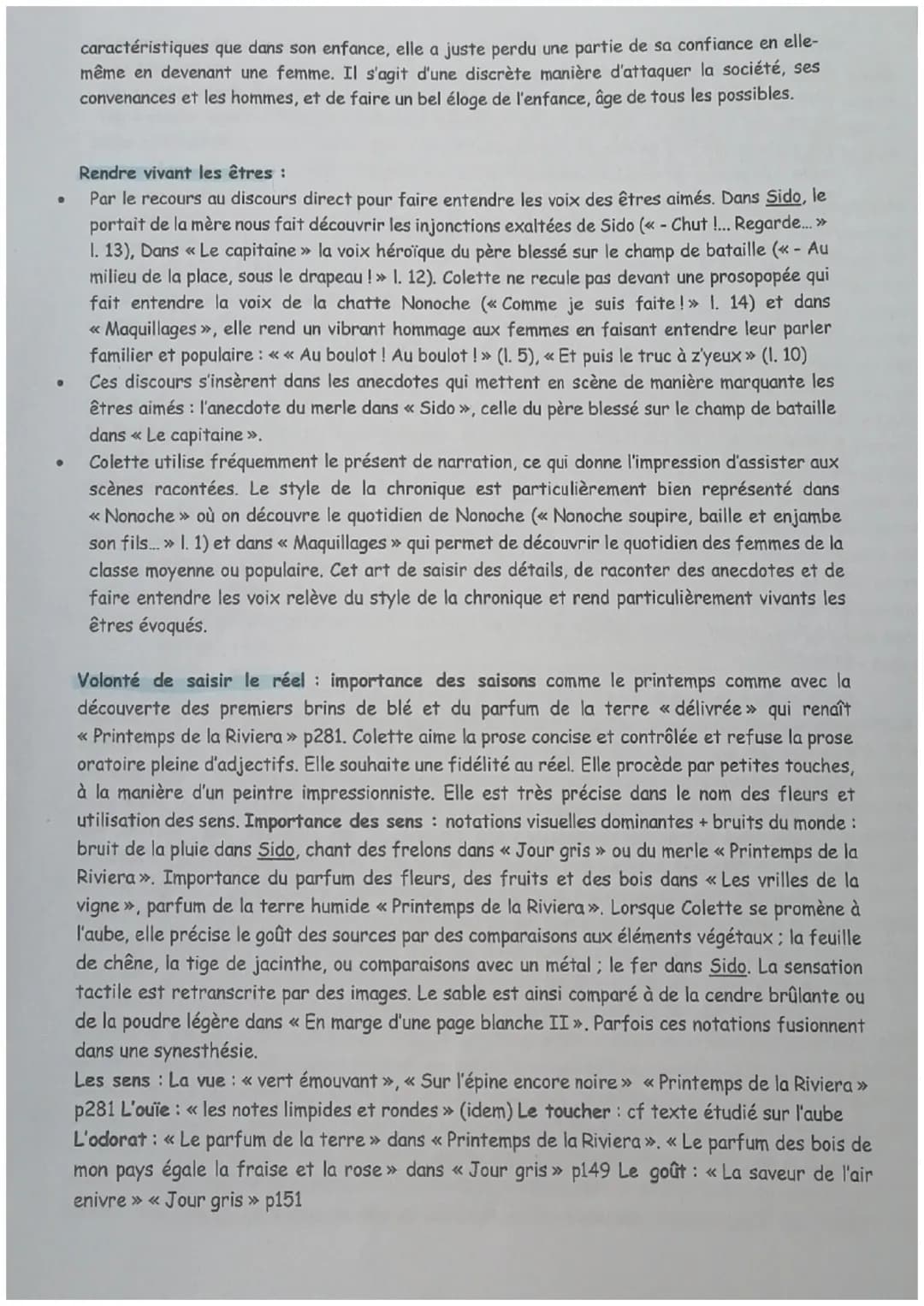 Célébration du monde : éléments
Des formes et genres littéraires divers :
.
Autobiographie: l'autobiographie fonde Sido et est très présente