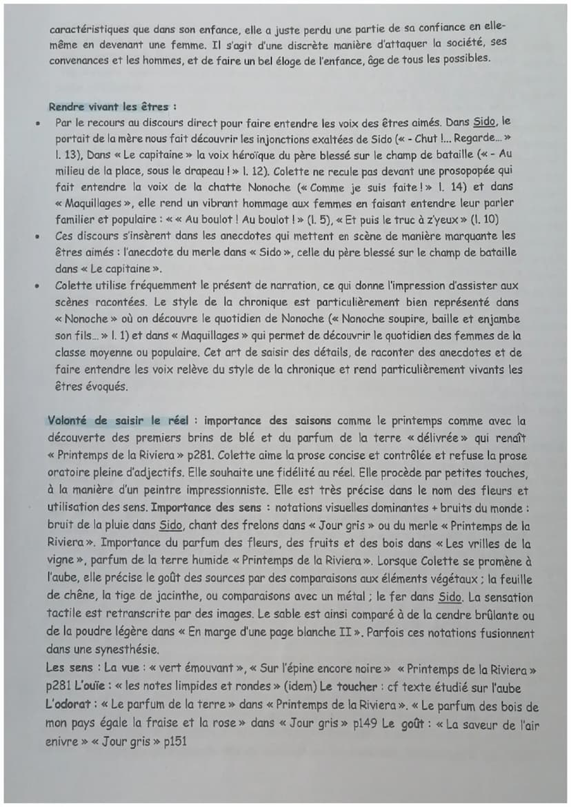 Célébration du monde : éléments
Des formes et genres littéraires divers :
.
Autobiographie: l'autobiographie fonde Sido et est très présente