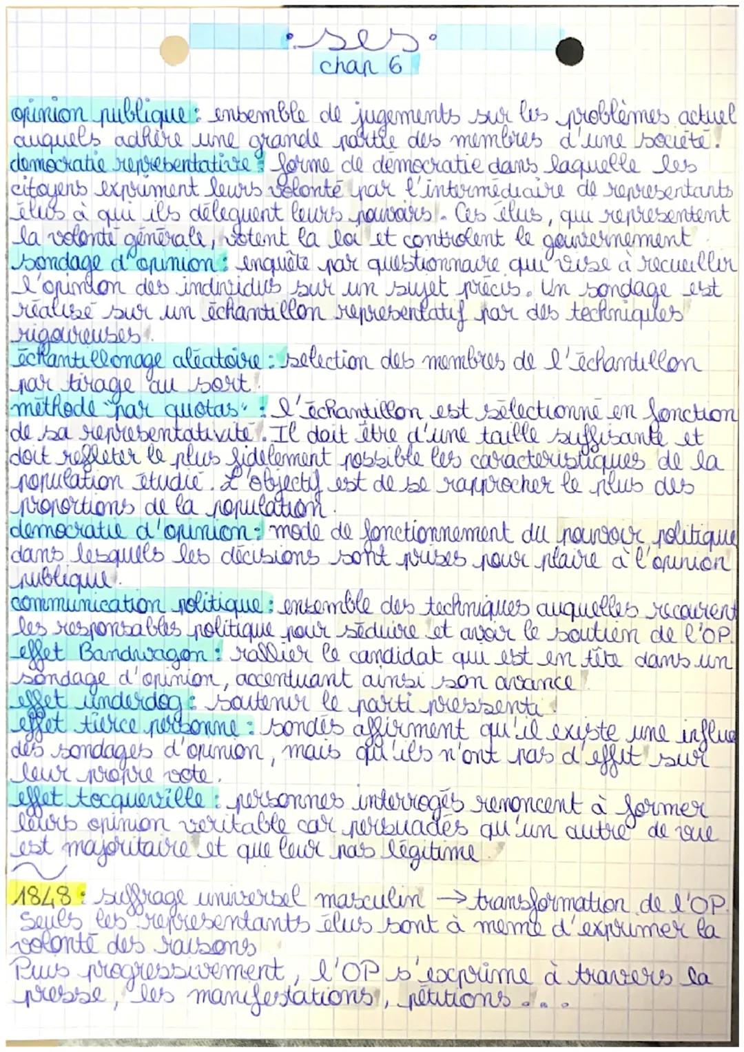 - ses.
- chan 6

opinion publique: ensemble de jugements sur les problèmes actuel
auquels adhère une grande partie des membres d'une société