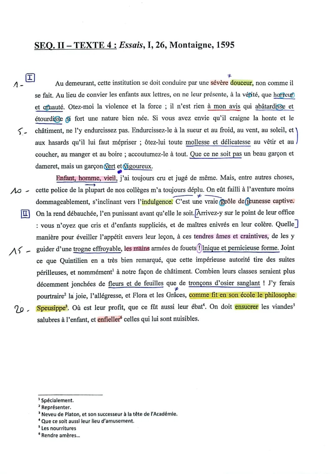 I
#
Au demeurant, cette institution se doit conduire par une sévère douceur, non comme il
se fait. Au lieu de convier les enfants aux lettre