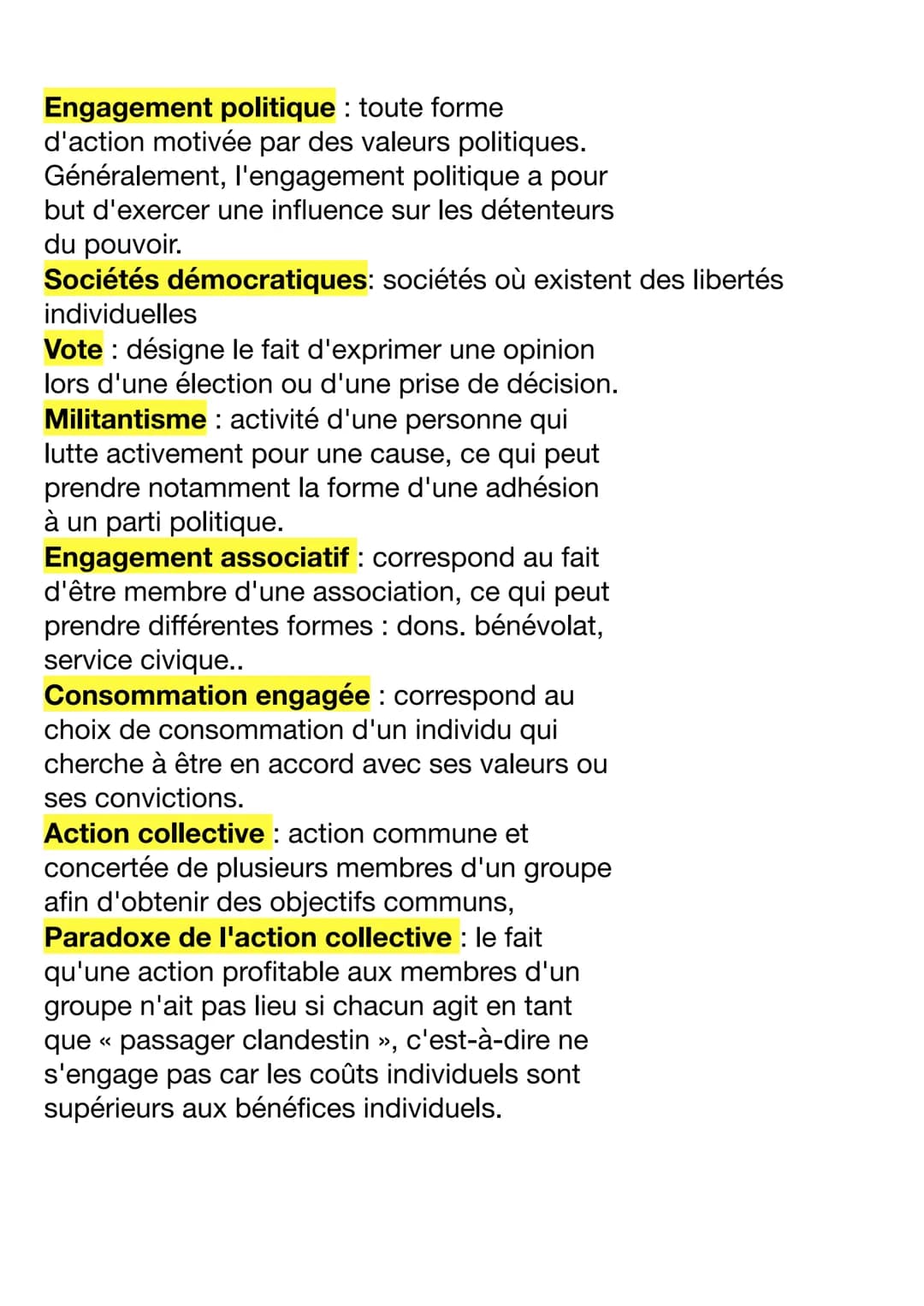 COMMENT EXPLIQUER L'ENGAGEMENT POLITIQUE DANS
LES SOCIÉTÉS DÉMOCRATIQUES ?
1. Comment et pourquoi les individus s'engagent-ils?
A. Les multi