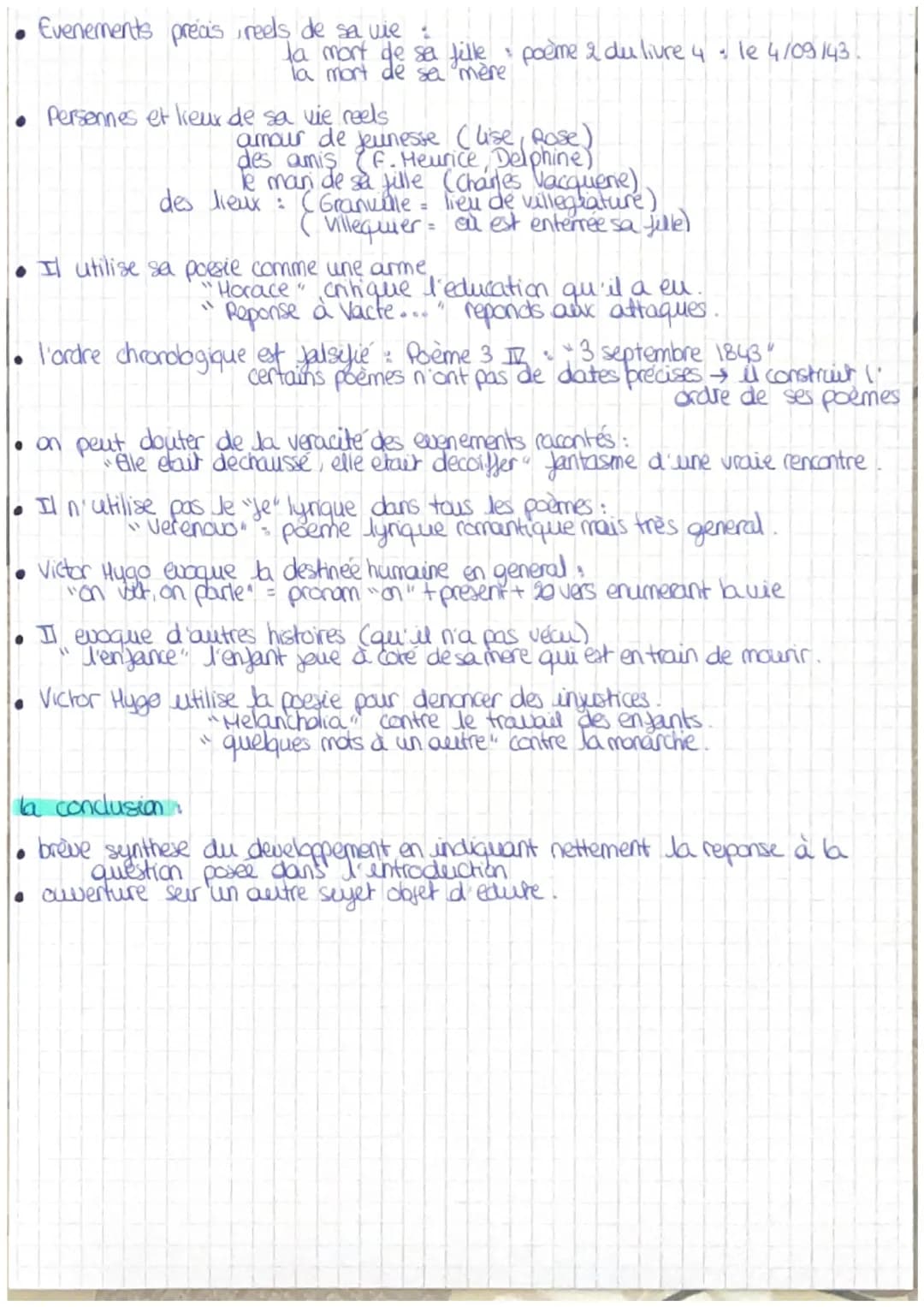 LA DISSERTATION : LES CONTEMPLATIONS DE VICTOR HUGO
nere étape : l'analyse du sujet de dissertation
• Elle porte sur les thèmes essentiels, 