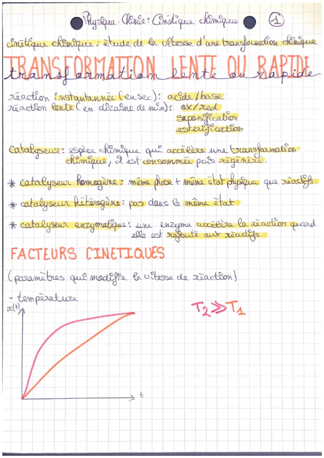 Physique. Chirie: Cinétique chimique
cinétique chimique : étude de la vitesse d'une transformation chinique
TRANSFORMATION LENTE QU RAPIDE
r