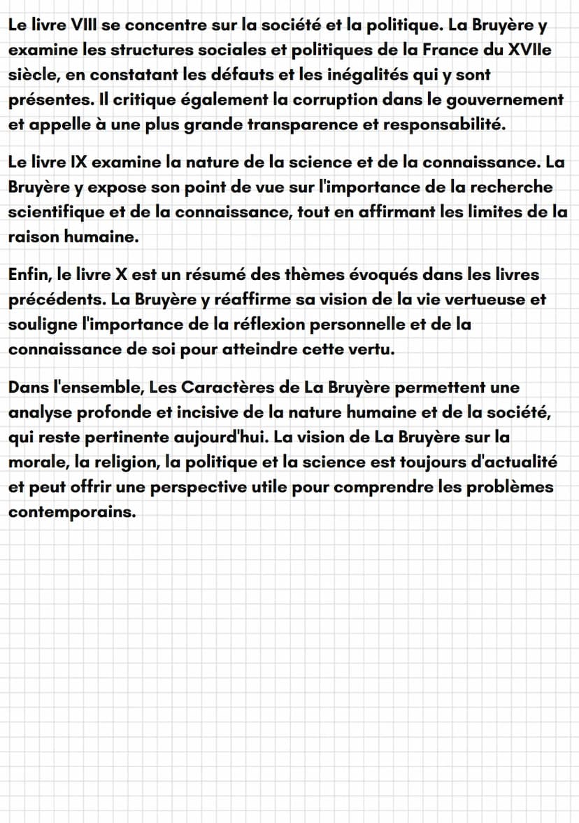 @mathisf_jsxc
Français
Les Caractères (livres V à X)
Les Caractères de La Bruyère sont une œuvre littéraire majeure de
la littérature frança