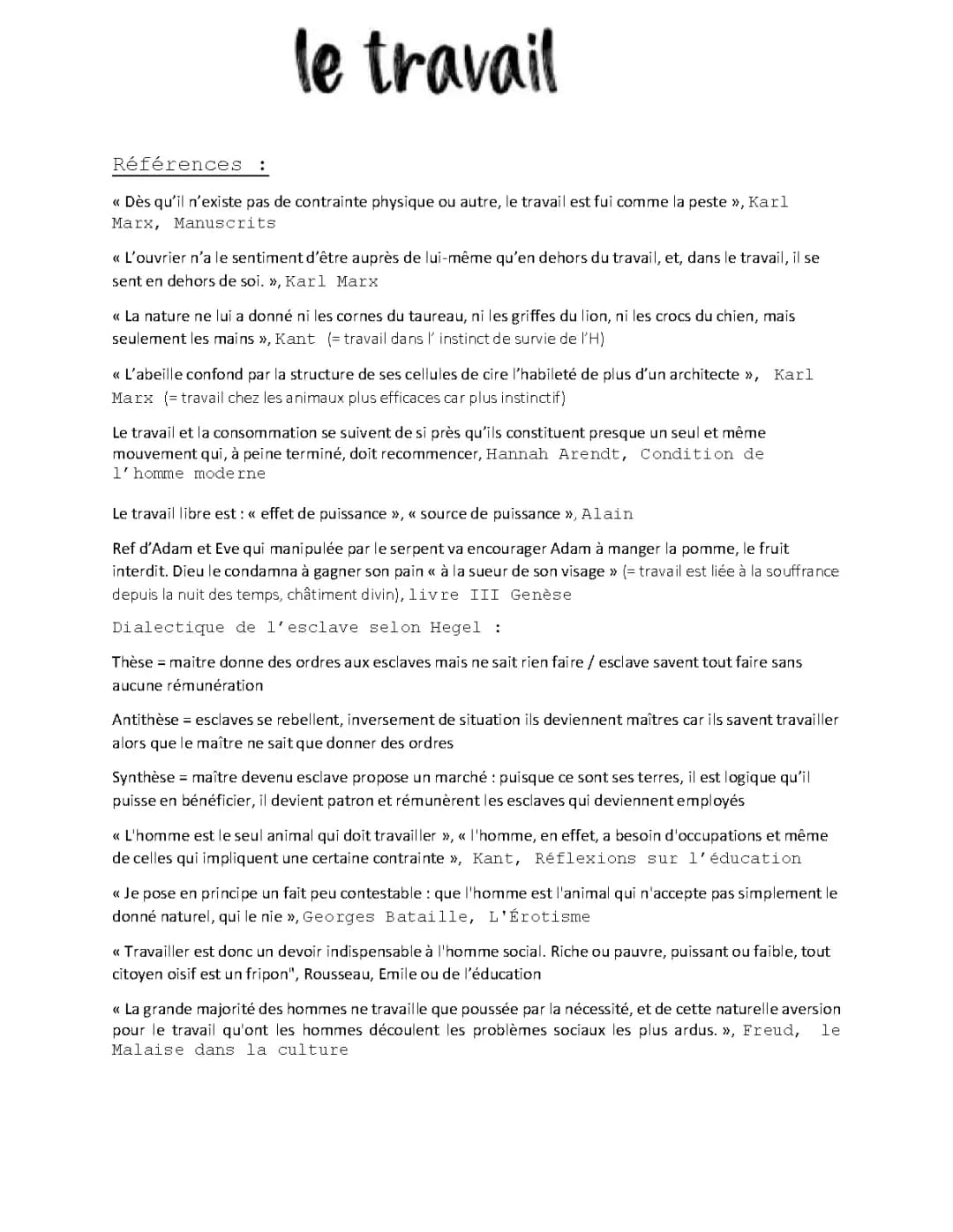 le travail philo tle 
