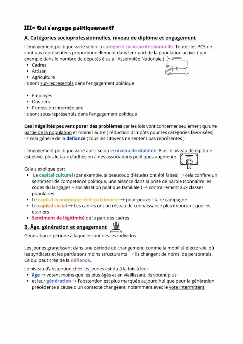 Chapitre 4: Comment expliquer l'engagement politique dans les sociétés
démocratiques?
I-Qu'est-ce que l'engagement politique?
Engagement pol