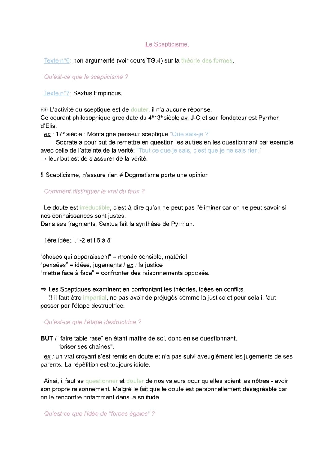 Le Scepticisme: Sextus Empiricus et Pyrrhon pour débutants