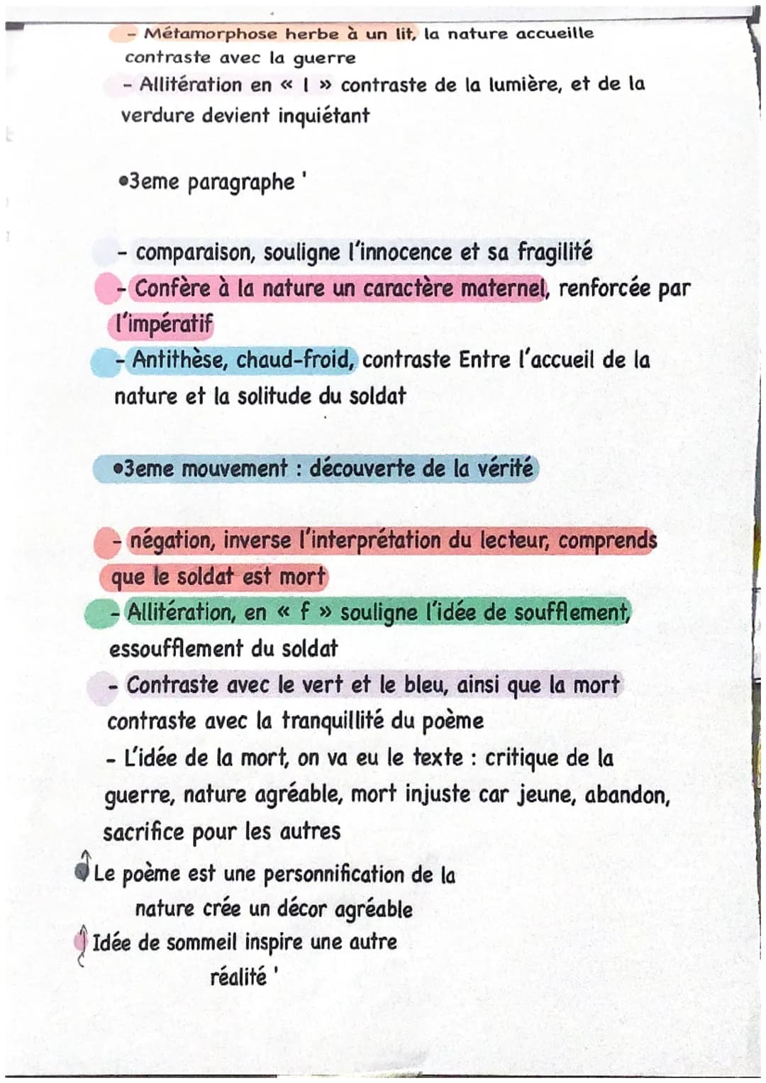 Texte 2
Le Dormeur du Val
C'est un trou de verdure où chante une rivière
Accrochant follement aux herbes des haillons
D'argent; où le soleil