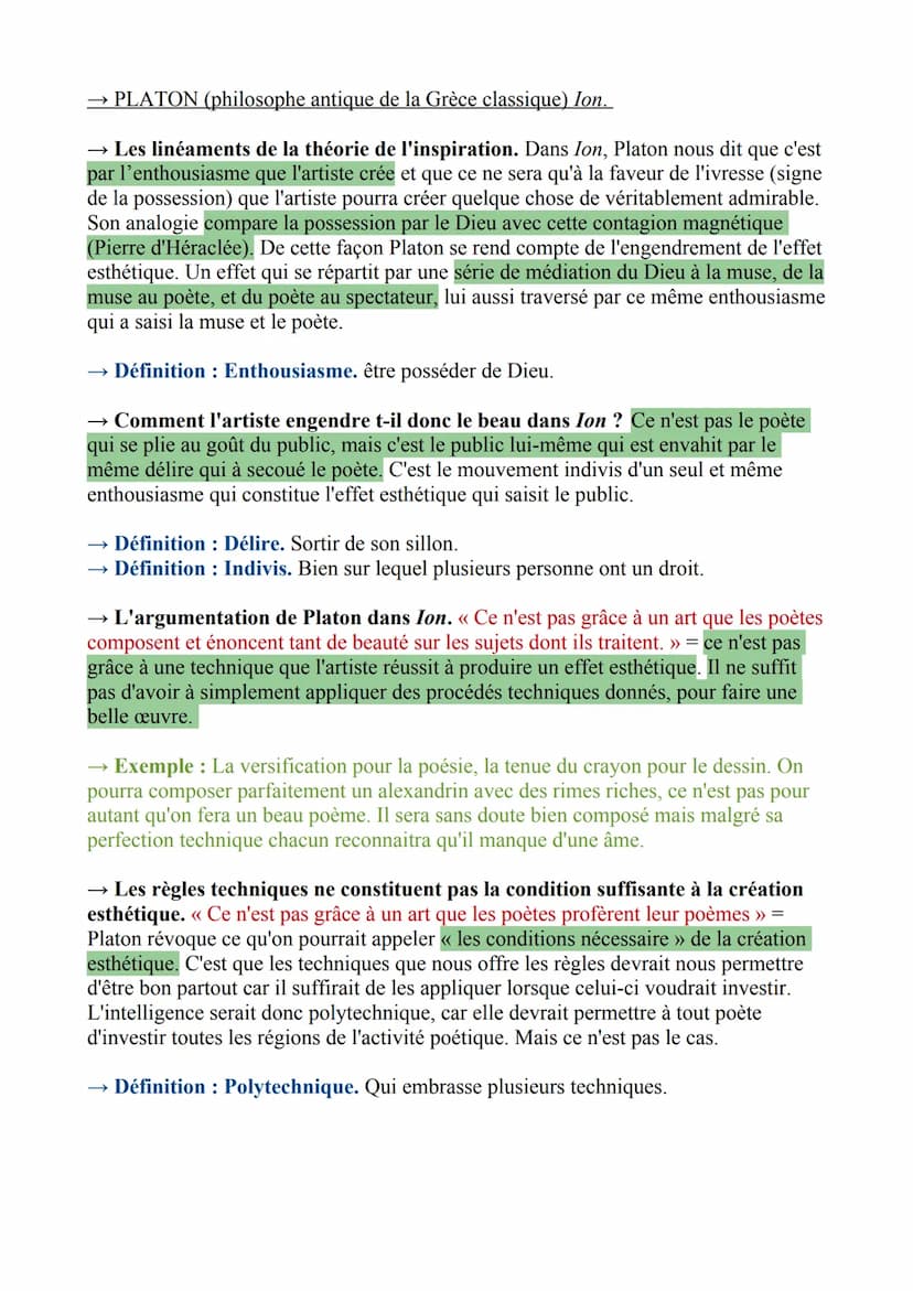CHAPITRE 5: L'ART.
→ INTRODUCTION : Le mot « art » à la même étymologie que le mot
<< technique » technê en grec qui donne ars en latin. Au 