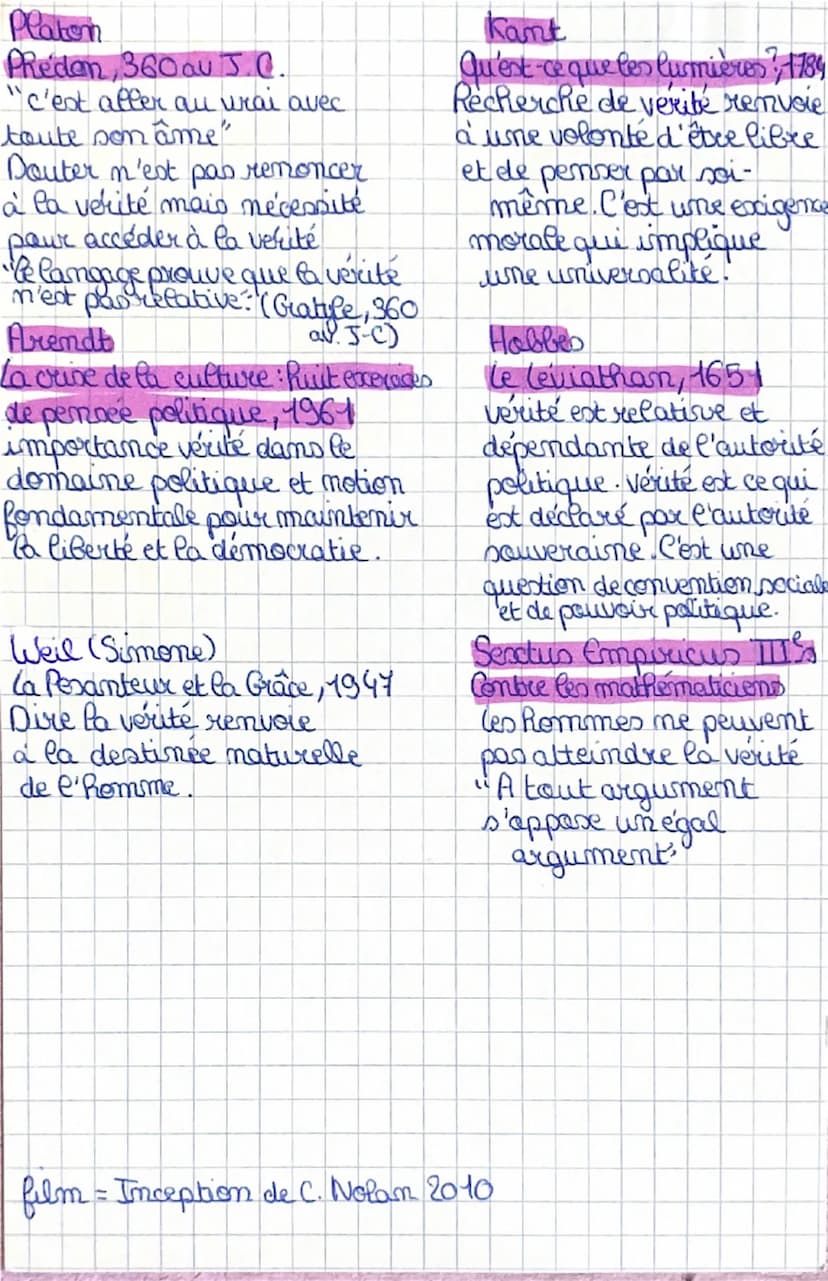 =
LA VÉRITE
science
'conscience, religion,
devoir,art
def : adéquation entre ce que l'on pense et le monde tel qu'il
est véritablement, ce q