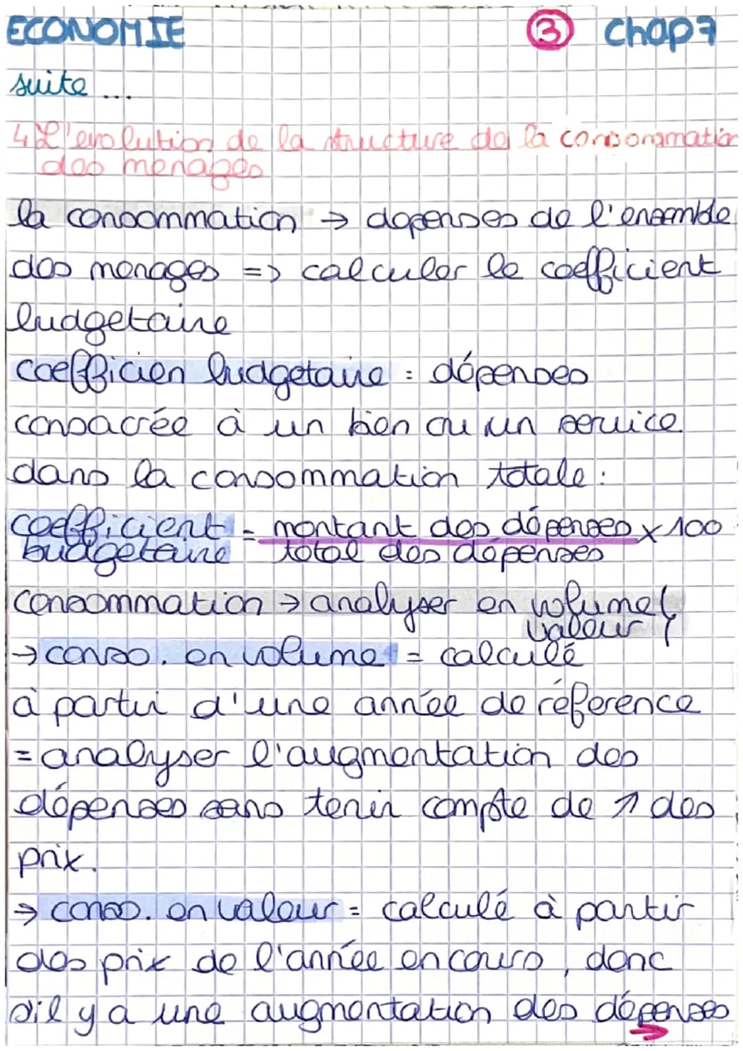 ECONOMIE
Ø
chap?
L'utilisation des revenus des menages.
DEF:
consommation est la destruction d'un
lien ou d'un service, pour satisfaire des
