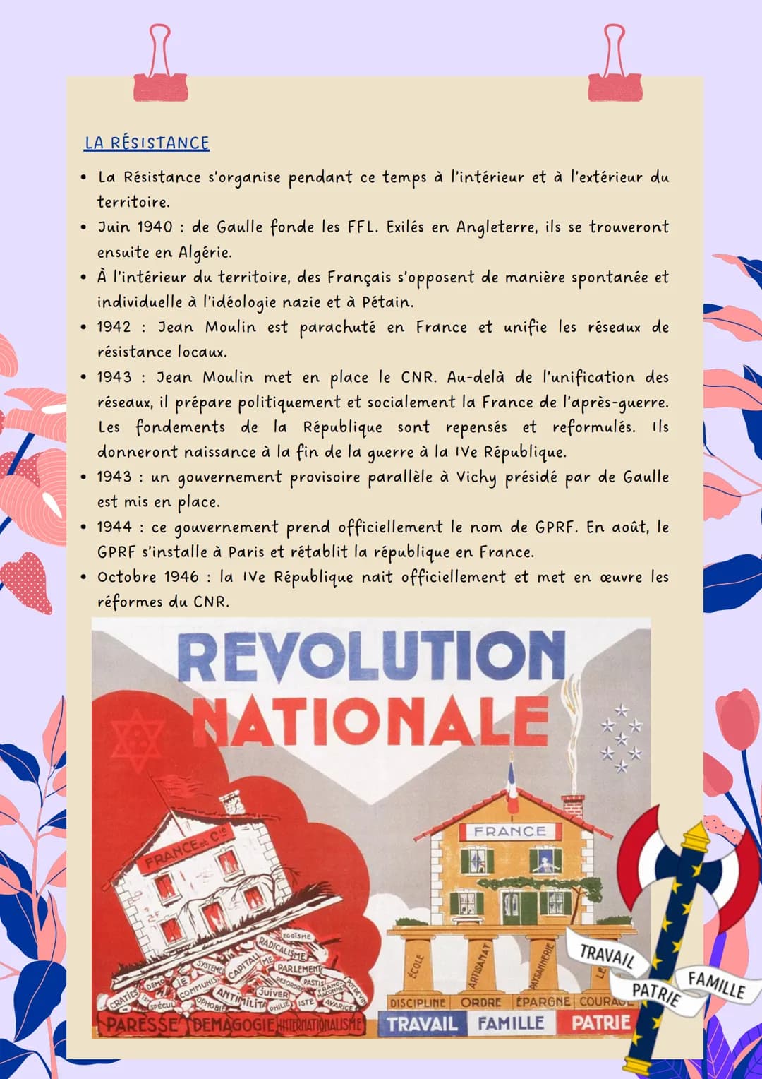 LA FRANCE DE VICHY
LA DÉFAITE DE 1940 ET LA FIN DE LA LIIE RÉPUBLIQUE
• Mai 1940: la France est battue par l'Allemagne. Le gouvernement est 