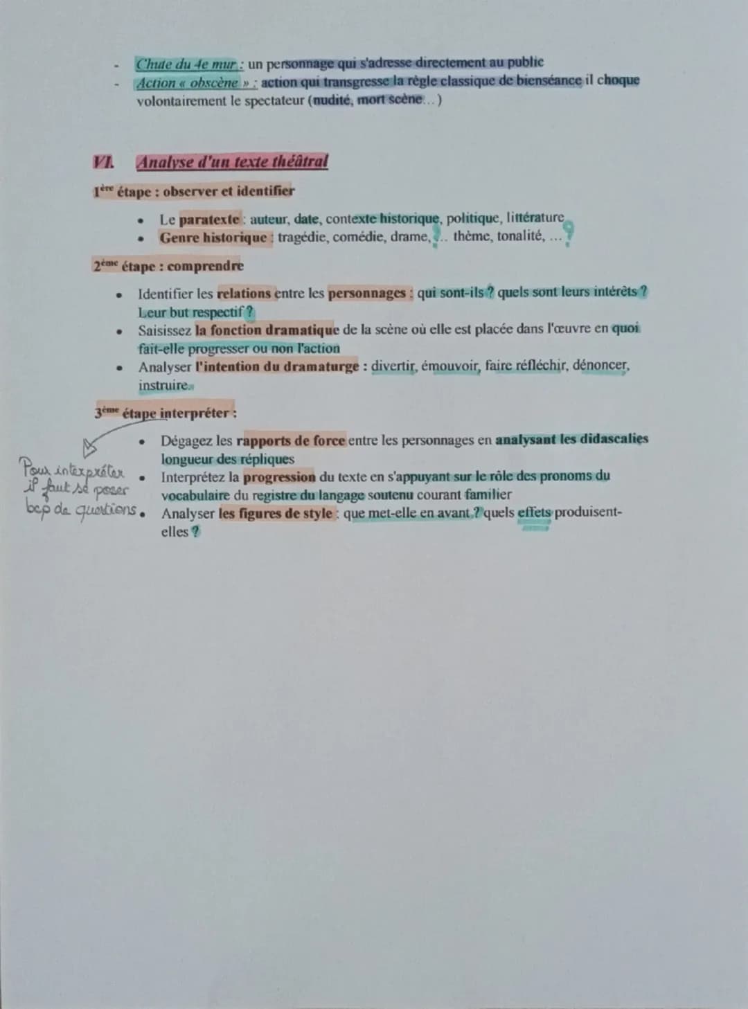 Fiche de Révisons Commentaire, Le Malade Imaginaire, Molière
➤ Point voc Mot grec théatron (<< regarder»): désigne le lieu que l'on observe 