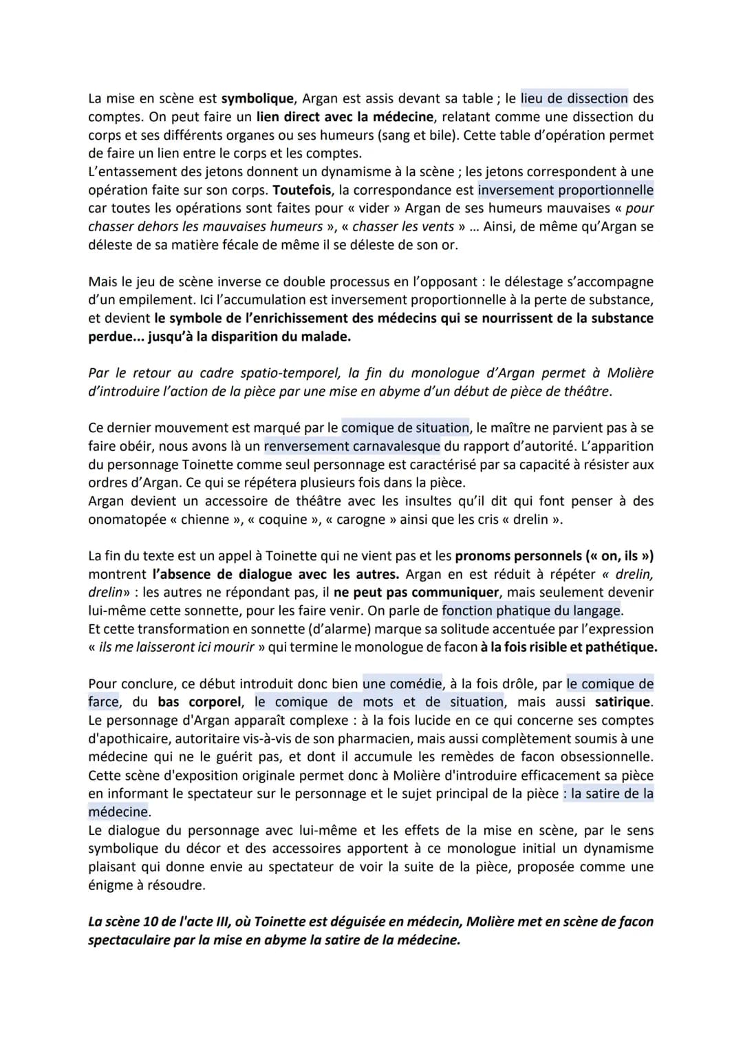 Étude linéaire
Le Malade Imaginaire, Molière, 1673
Scène d'exposition, le monologue d'Argan
<< Corriger les hommes en les divertissant », te