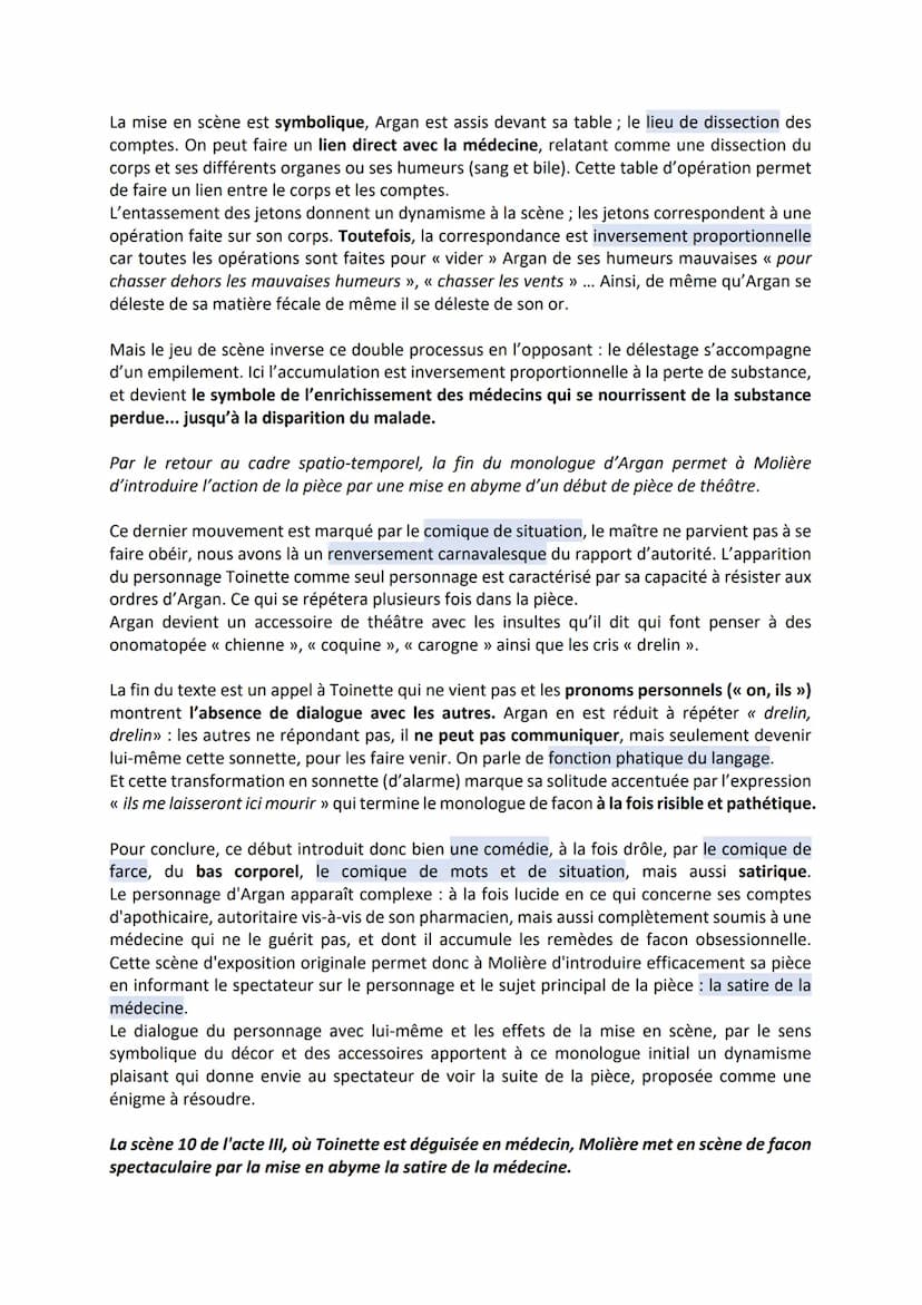 Étude linéaire
Le Malade Imaginaire, Molière, 1673
Scène d'exposition, le monologue d'Argan
<< Corriger les hommes en les divertissant », te