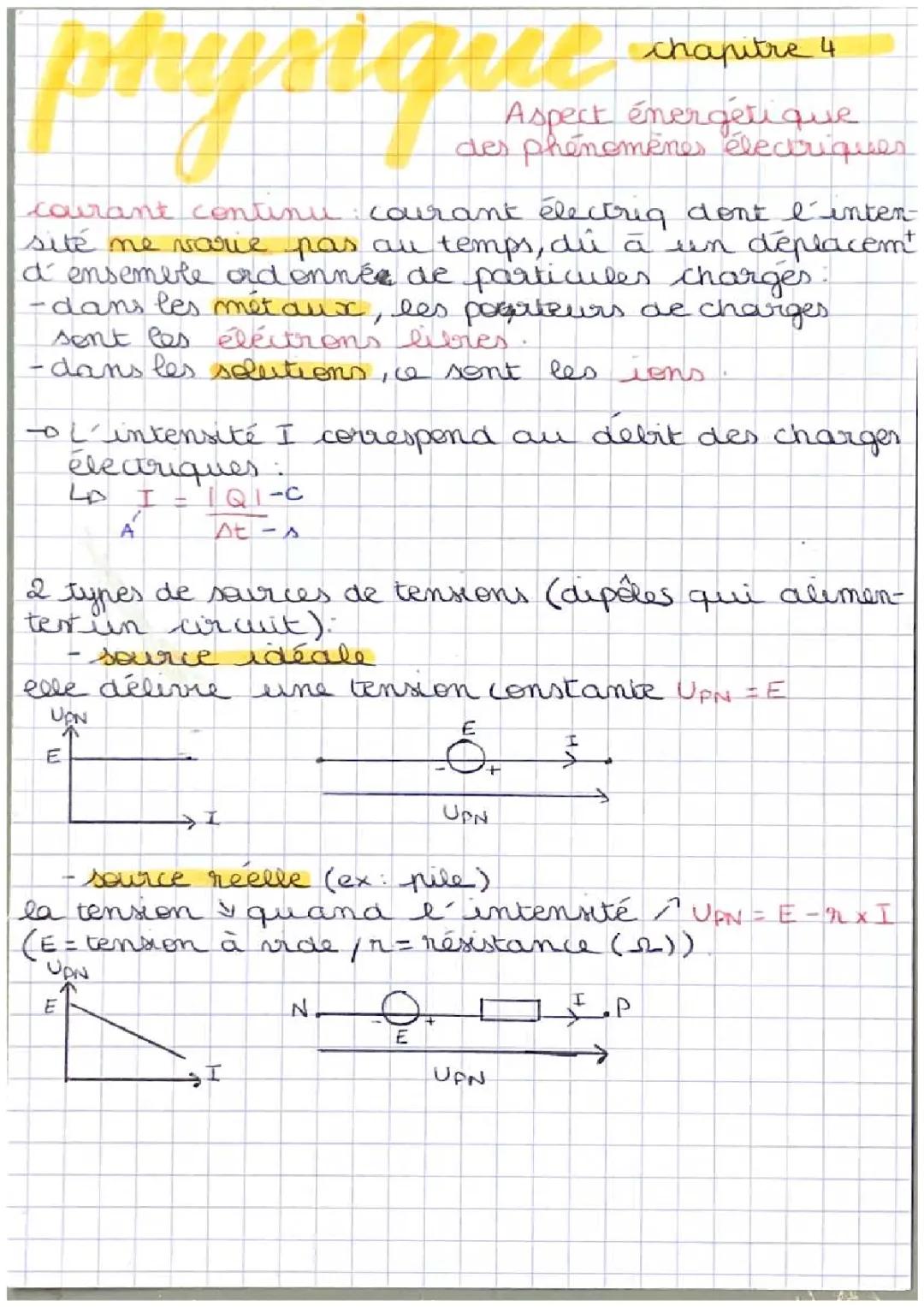 Comprendre le calcul de l'intensité du courant et le rendement d'un convertisseur énergétique