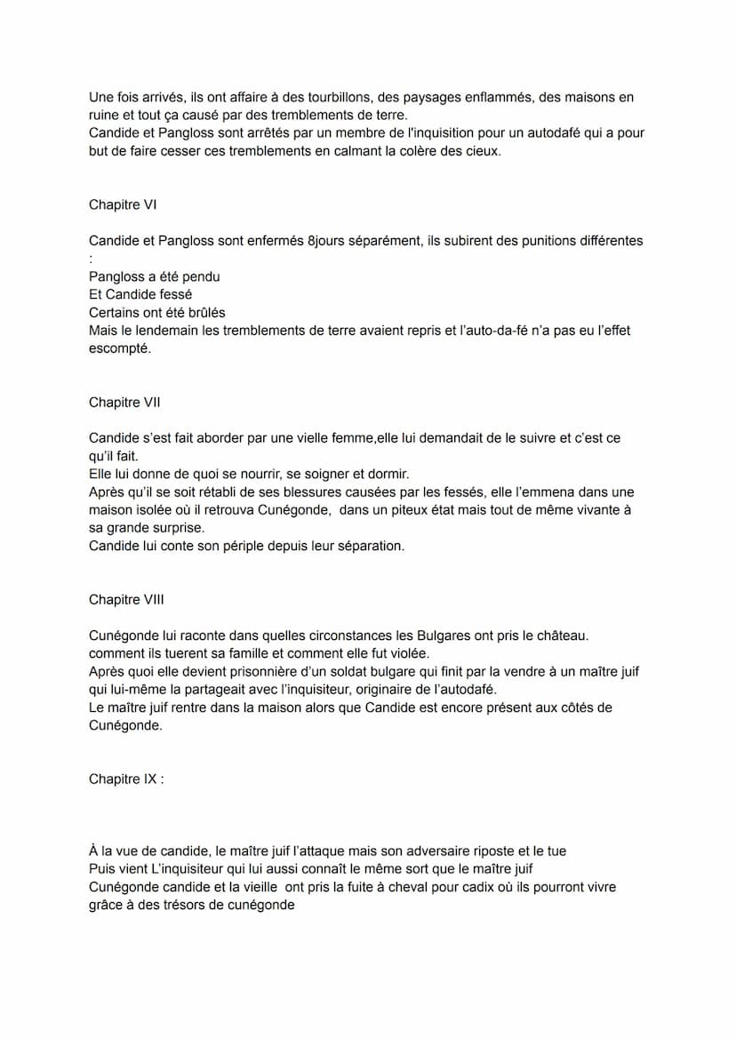 quelle est l'importance de chaque épisode pour Candide. Vous vous demanderez également
quelles sont les dénonciations mises en place par Vol