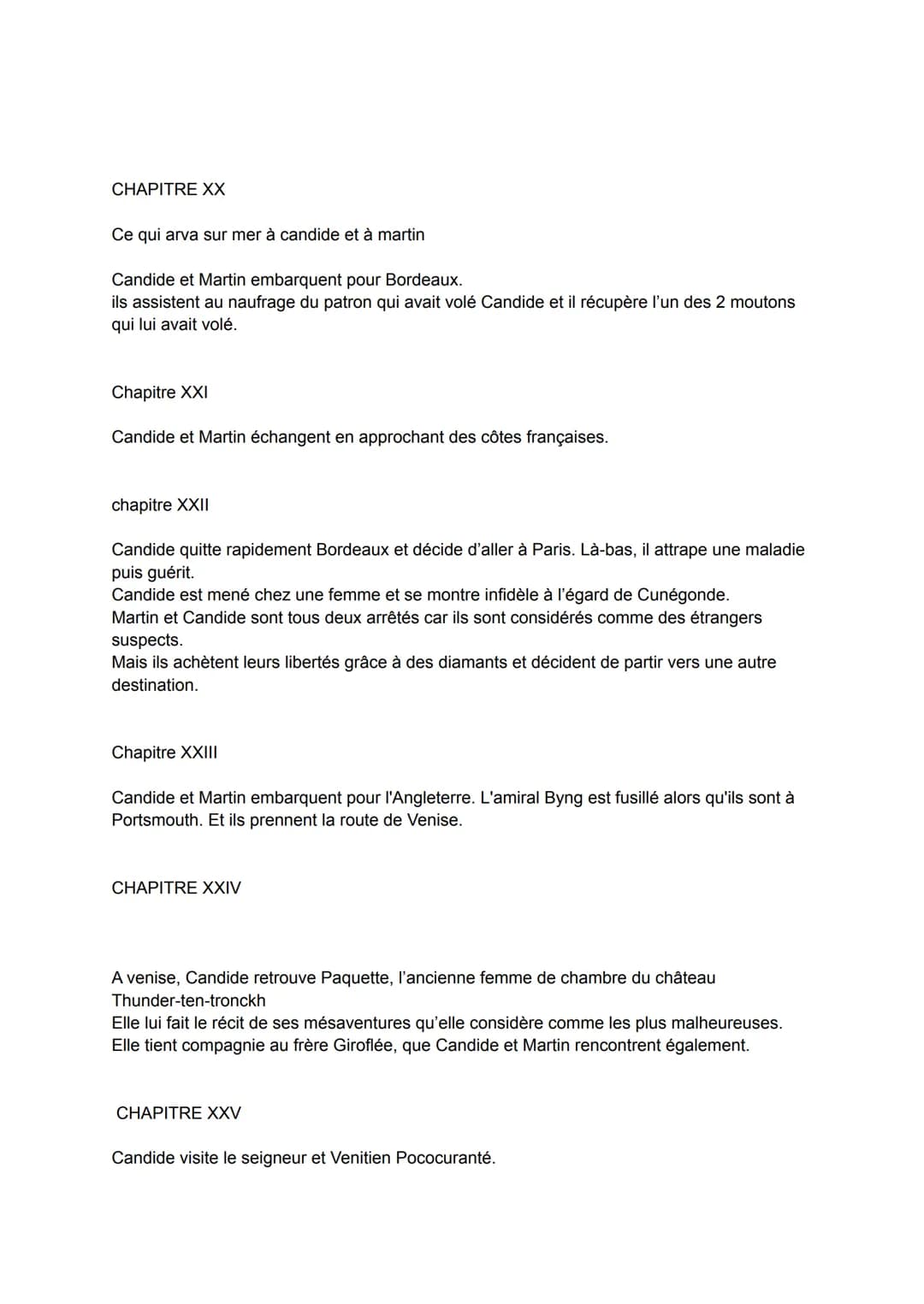 quelle est l'importance de chaque épisode pour Candide. Vous vous demanderez également
quelles sont les dénonciations mises en place par Vol
