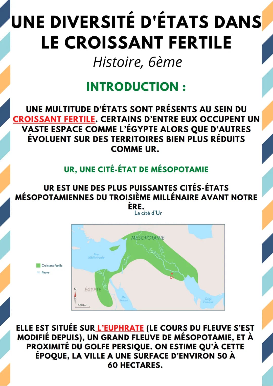 UNE DIVERSITÉ D'ÉTATS DANS
LE CROISSANT FERTILE
Histoire, 6ème
INTRODUCTION :
UNE MULTITUDE D'ÉTATS SONT PRÉSENTS AU SEIN DU
CROISSANT FERTI