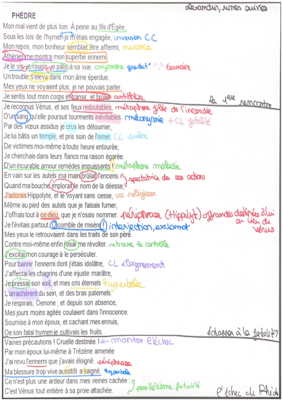 Intro: La 3ème scène de l'acte 1 voit formuler le premier aveux de la
pièce: pressée par sa nourrice et confidente Oenone de lui révéler les