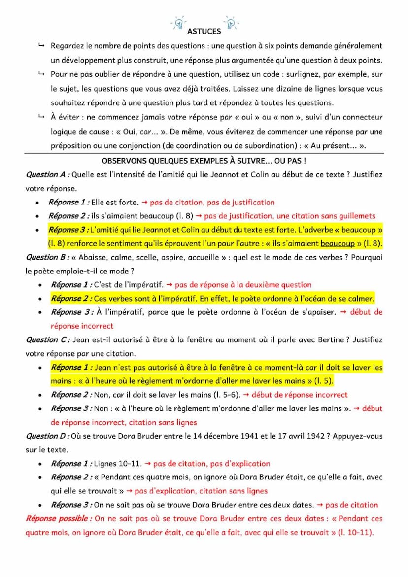 Comment répondre à une question sur un texte ?
➡ LIRE
✓ Lisez une première fois le texte ainsi que son paratexte (notes explicatives en dess