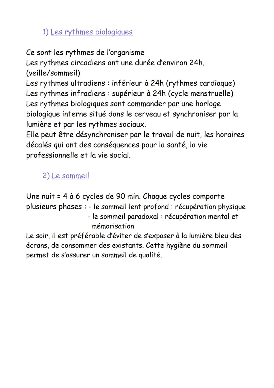 P.S.E
Module A2 Le sommeil, un rythme biologique
Séquence 2: L'importance du sommeil
1 nuit = 4 à 6 cycles
1 cycle = 90 minutes soit 1h30
4

