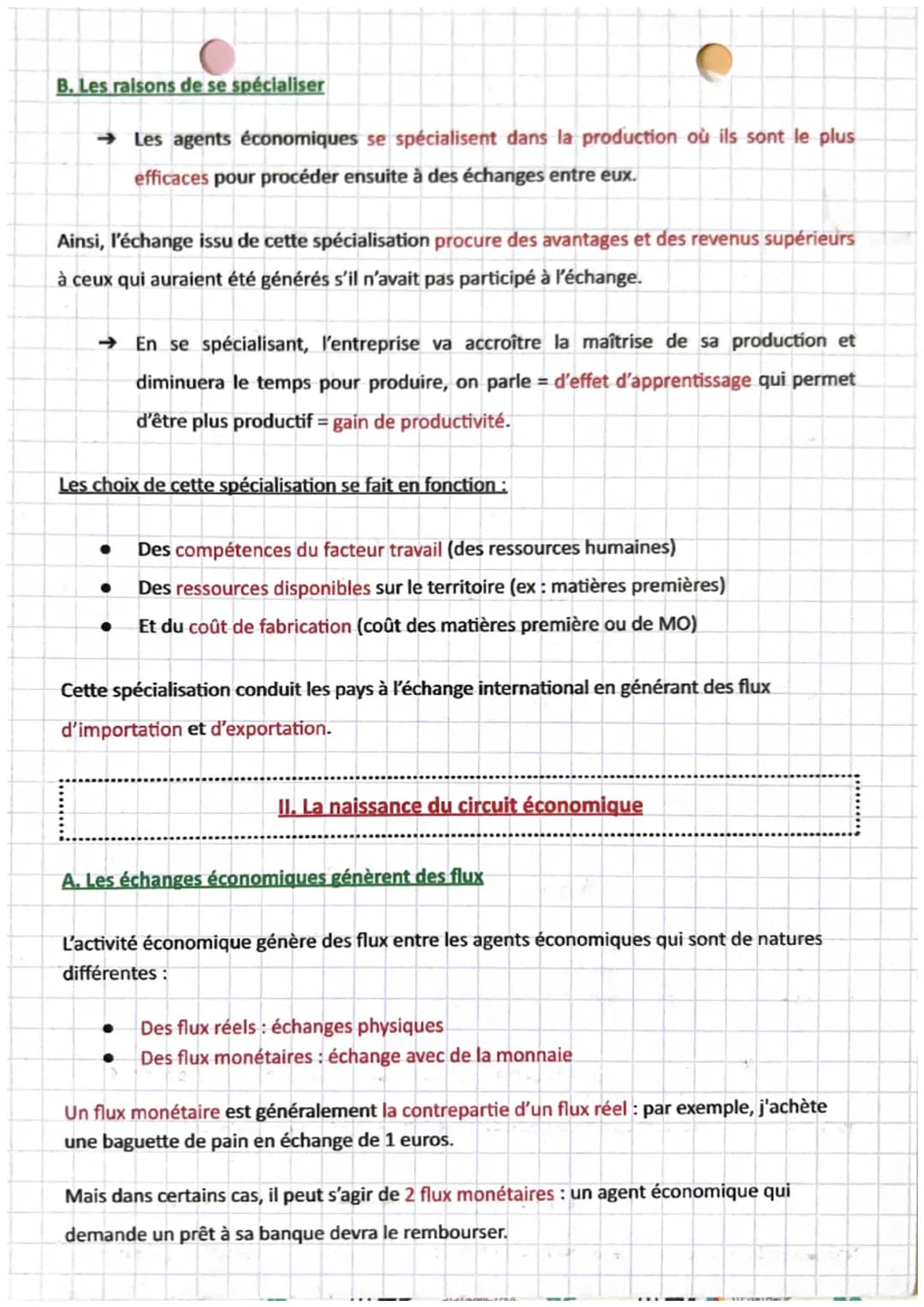 économie.
chapitre 30
Introduction :
Les coûts d'opportunités des différents produits conduisent les producteurs à se
spécialiser.
Chapitre 
