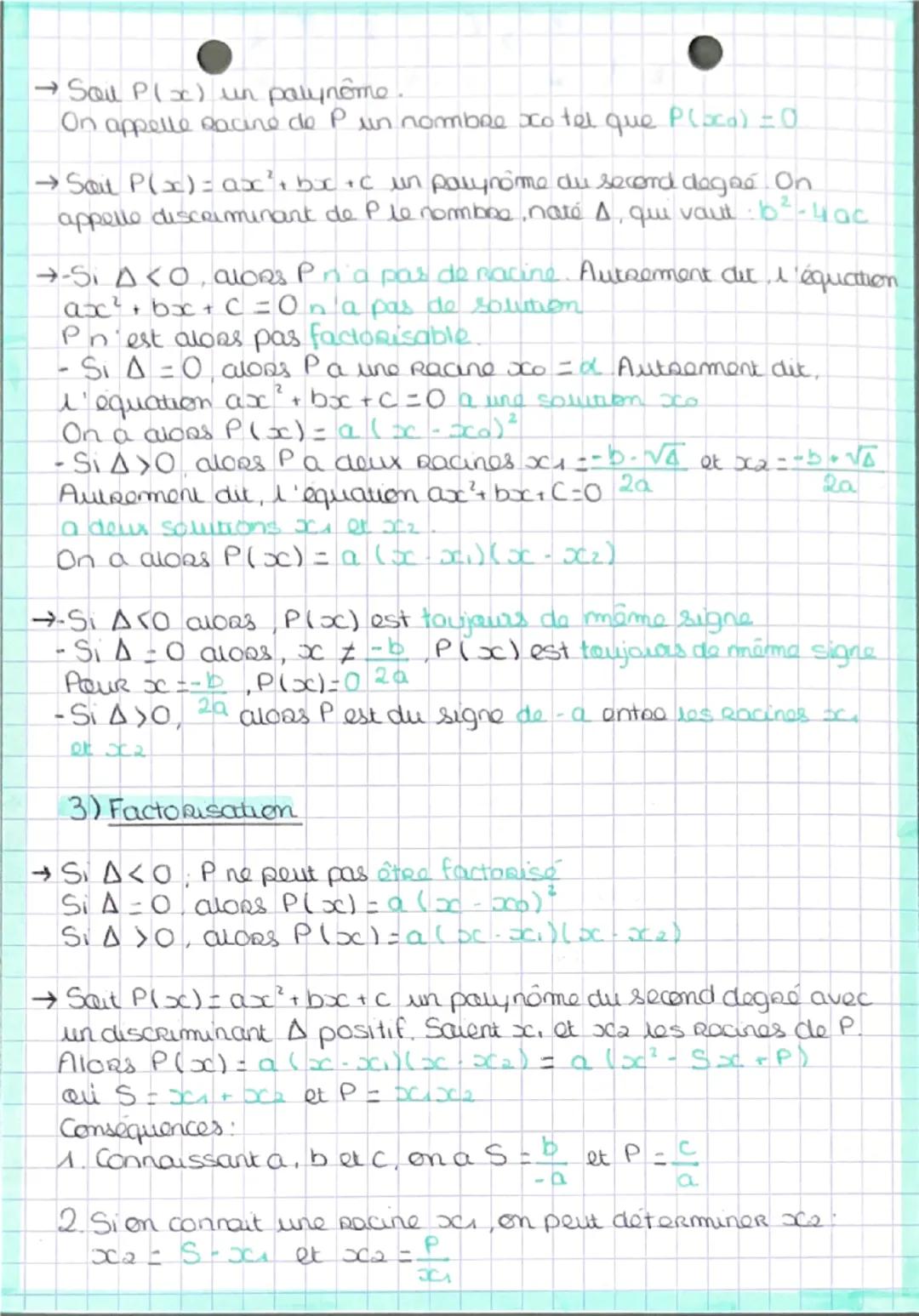 MATHS
PREMIERE
# POLYNOMES
## du second degré
1) Palynômes du second degre

→ Un palynôme du second dogre est une fonction de la forme:
$ax²