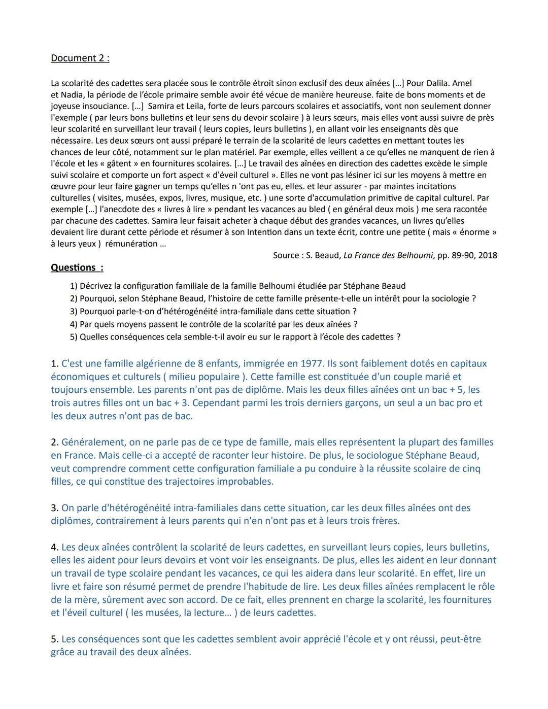 Chapitre 2 - Comment la socialisation contribue-t-elle à expliquer les
différences de comportements des individus ?
Introduction
Rappel de l