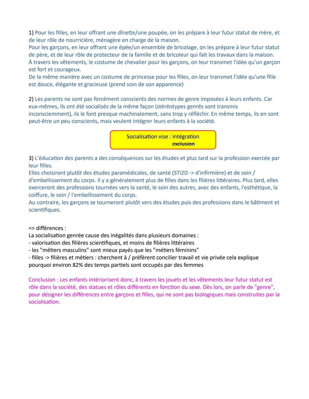 Chapitre 2 - Comment la socialisation contribue-t-elle à expliquer les
différences de comportements des individus ?
Introduction
Rappel de l