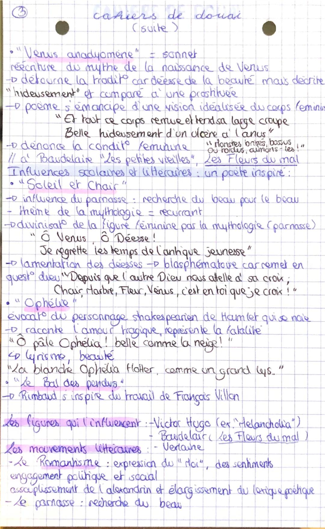 ④
cahiers de douai
• themes et citations.

Expression de la jeunesse : éveil des sentiments amoureux
• "Première soiree" scène de badingge a