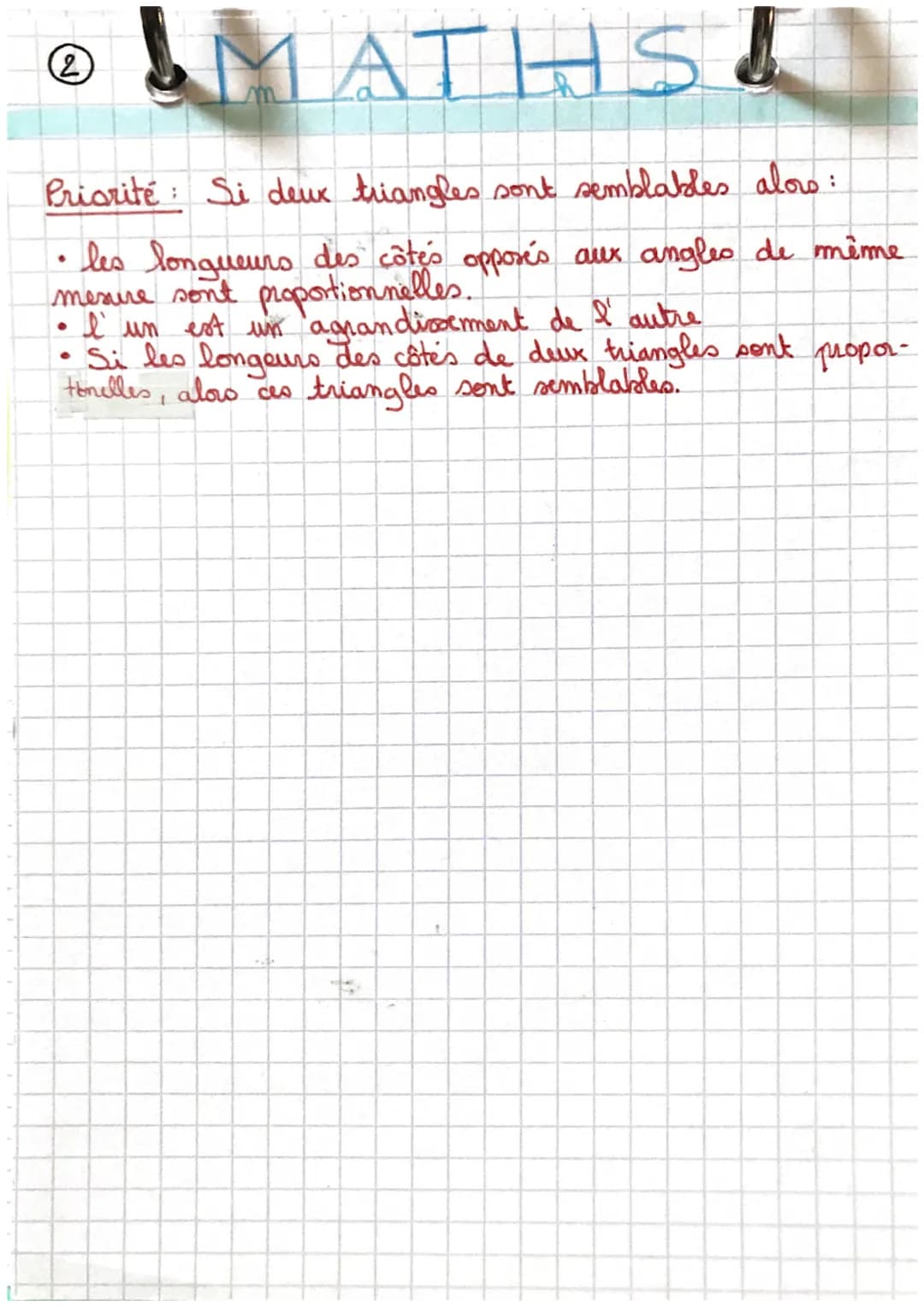 • MATHS A
&
LE THEOREME DE THALES:
→ Si les points A, B, M et A, C, N-sont alignés et si
les droites (BC) et (MN) son't parallèles ators:
B
