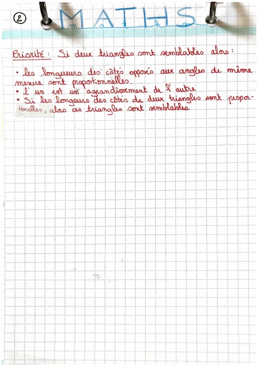 • MATHS A
&
LE THEOREME DE THALES:
→ Si les points A, B, M et A, C, N-sont alignés et si
les droites (BC) et (MN) son't parallèles ators:
B
