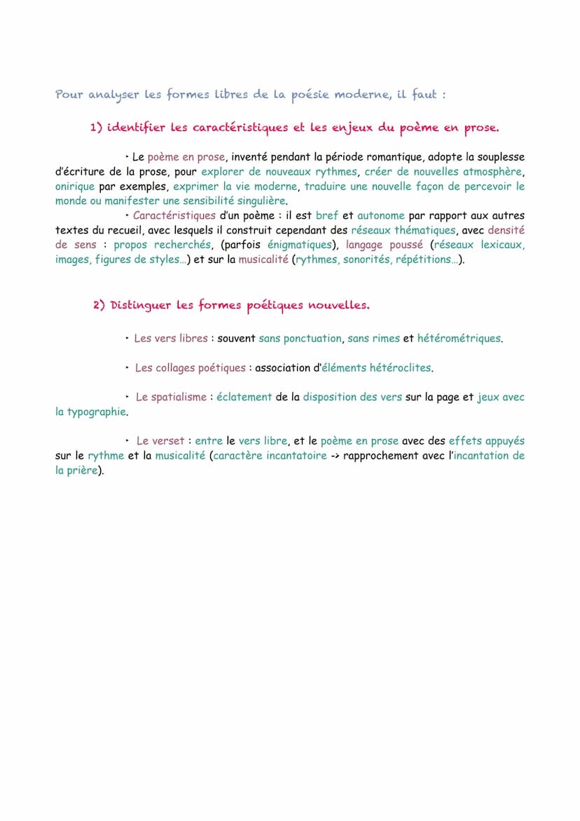 Étudier un poème
Versification : règles et techniques de l'écriture poétique.
Vers réguliers: nombres de syllabes fixes.
Vers libres: affran