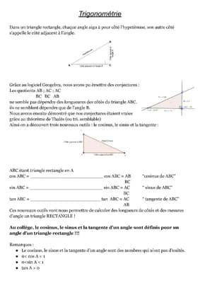 Know Fiche de révision Trigonométrie thumbnail