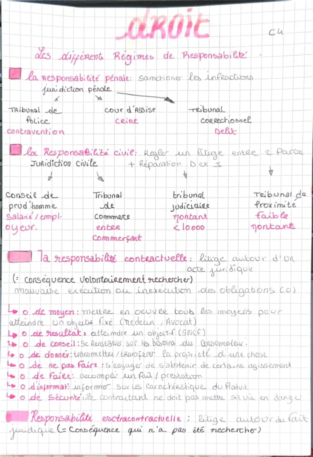 Caroit
Les différent Régimes de Responsabilité
la Responsabilité pénale: Samctioner les infractions.
juridiction pénale
Tribunal de
Police
C