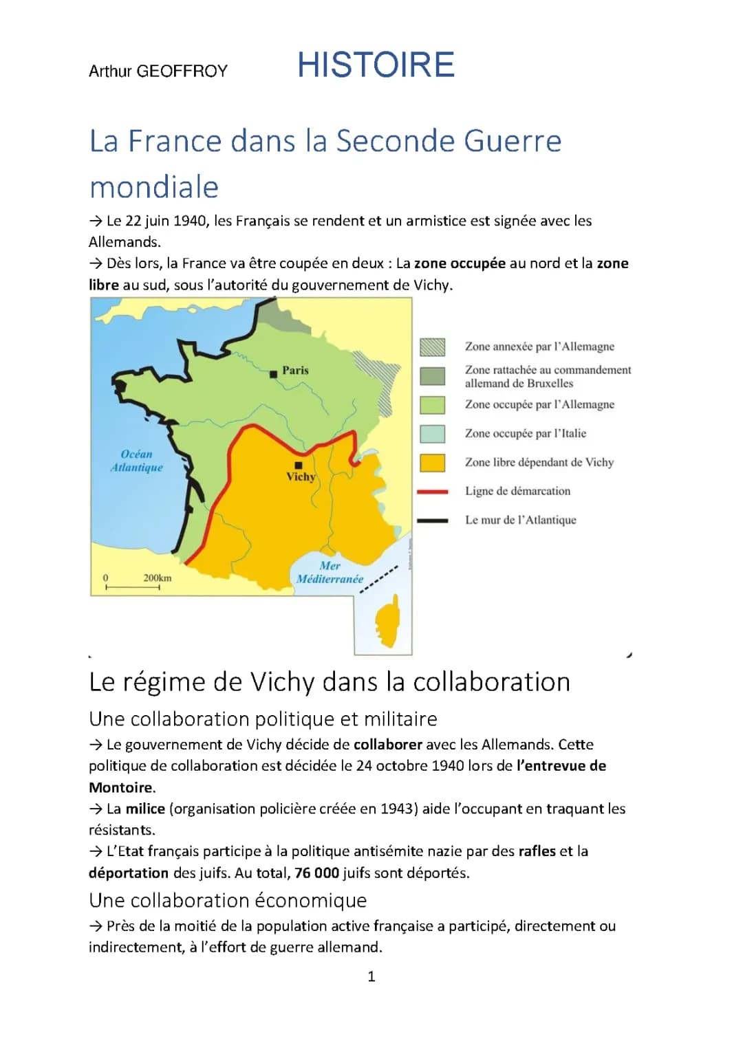La France dans la Seconde Guerre Mondiale, le régime de Vichy 
