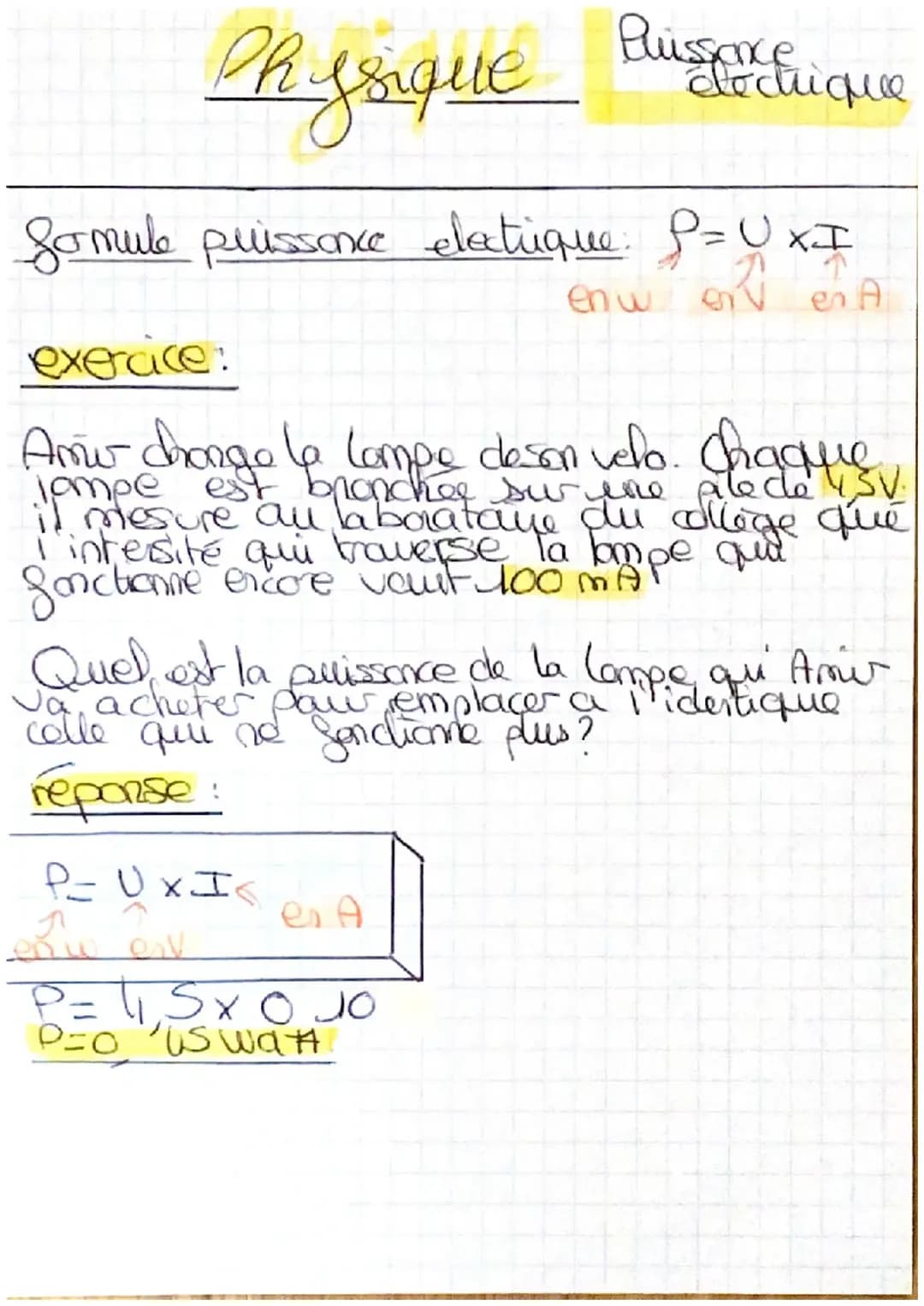 Fiche électricité 