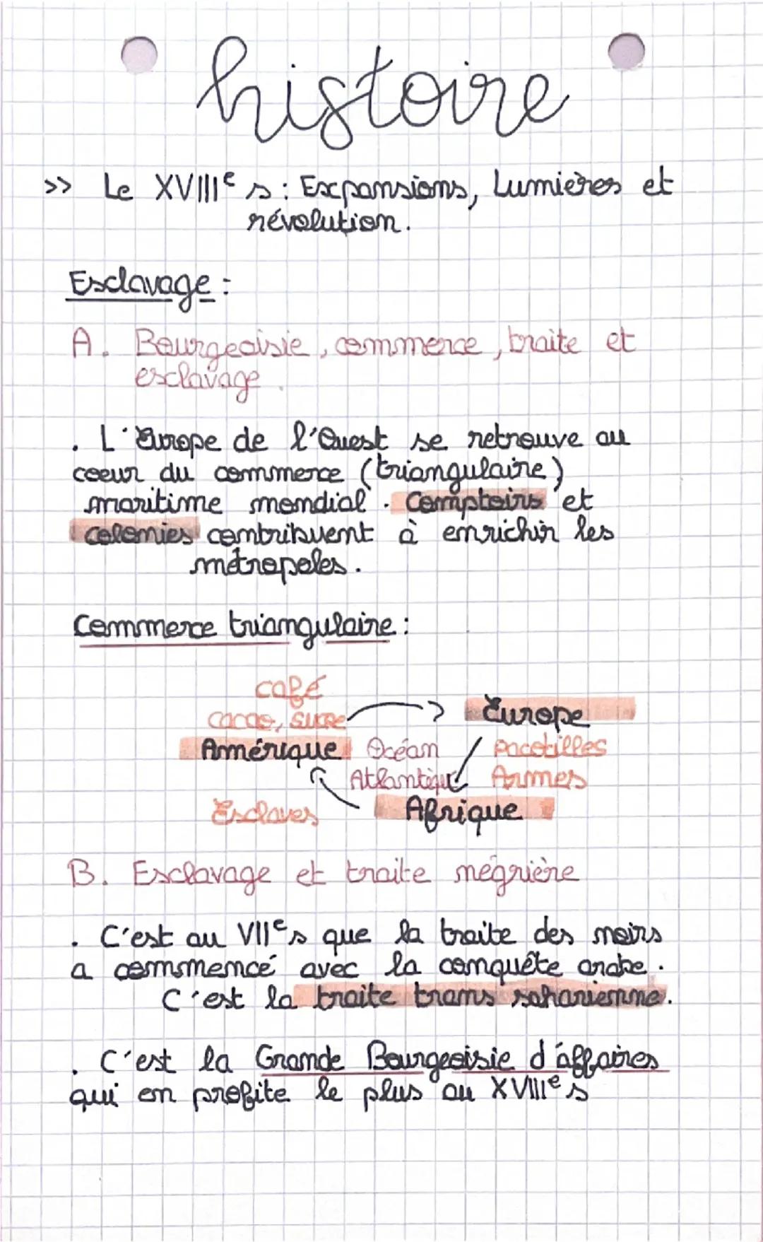 histoire
» Le XVIII: Expansions, Lumières et
Esclavage:
.
révolution.
A. Bourgeoisie, commerce, braite et
esclavage
L'Europe de l'Quest se r