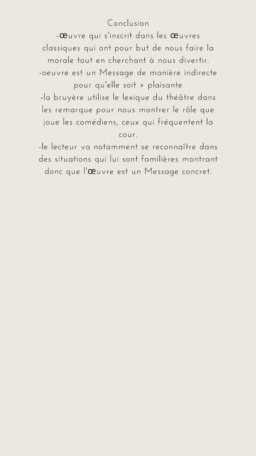 Version 2 : Le spectacle offert par
les caractères n'est-il qu'un
divertissement ?
I/ Une oeuvre divertissante
1) personnage Ridicule
Ex: Mé
